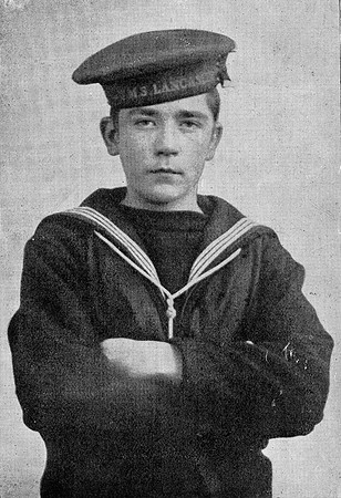 Jack Cornwell while in training at HMS Lancaster.