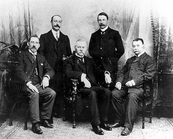John G Morley, West Ham Borough Engineer, & his staff. 1904.