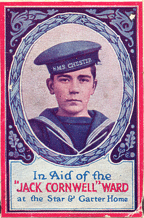 Jack Cornwell. Stamp in aid of the "Jack Cornwell" Ward at the Star & Garter Home.