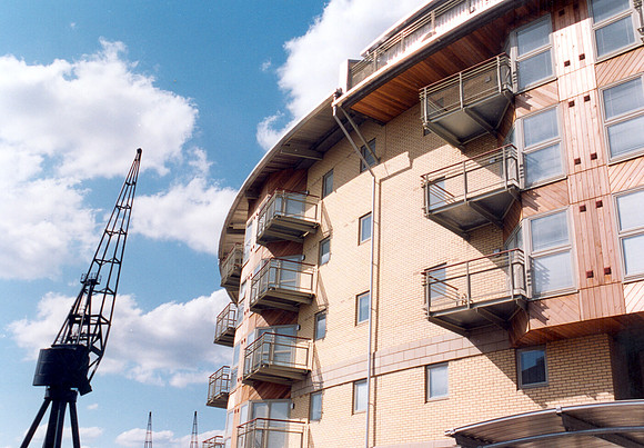 New housing. Britannia Village, Silvertown. 1998.