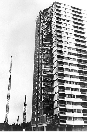 Collapse of Ronan Point, Canning Town. 1968.