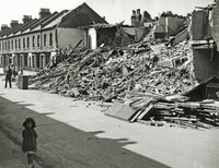 Cundy Road, Custom House. Bomb damage.