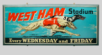 West Ham Stadium, Custom House. Advertising board.