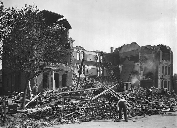 Upton Lane School. Bomb damage. 13 August 1944