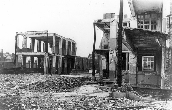 South Hallsville School. Bomb damage. 10 September 1940.