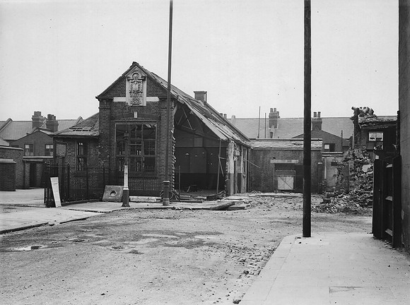 Rosetta Road School Manual Training Centre, Custom House. Bomb damage. 16 April 1941.