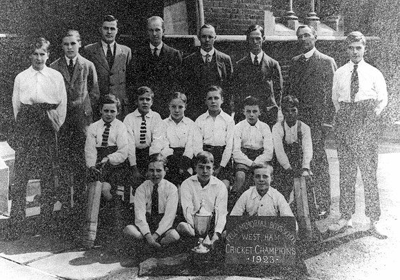 West Ham Church School. Cricket Team 1923.