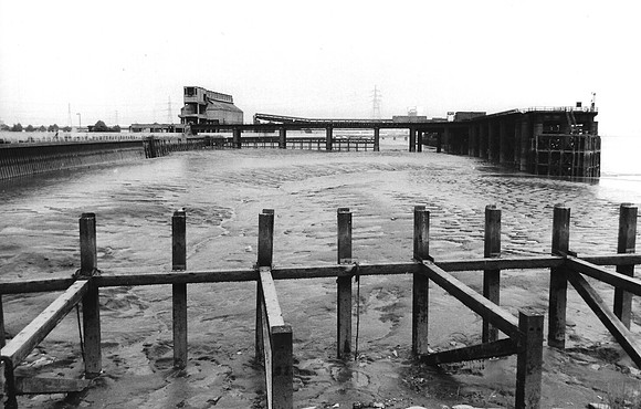 Beckton Gasworks. No 1 Pier from No 2 Pier. 1984