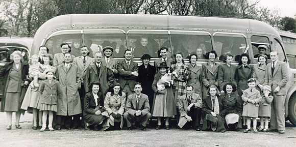 Canning Town Library. Staff outing. 1950s.