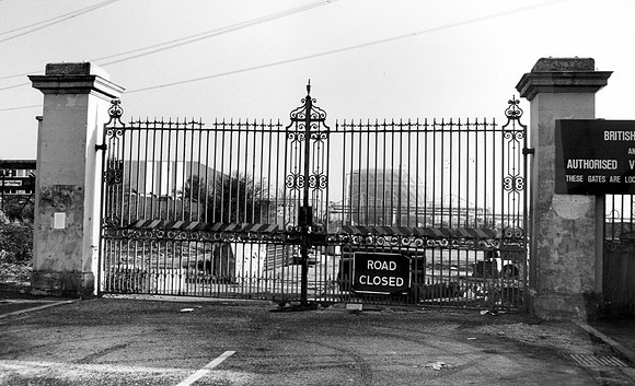 Beckton Gasworks. Former entrance. 16 January 1991.