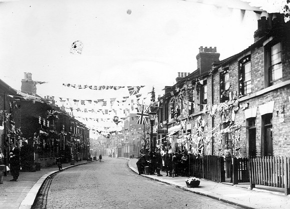 1937 Coronation. Bidder Street, Canning Town.