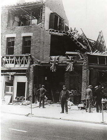 High Street North, East Ham. Bomb damage.
