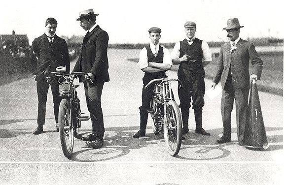 Motorcycling at the Thames Ironworks Memorial Grounds.