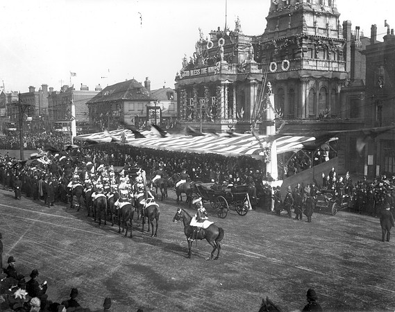 Visit of King Gerge V & Queen Mary to West Ham Town Hall. 15 March 1913.