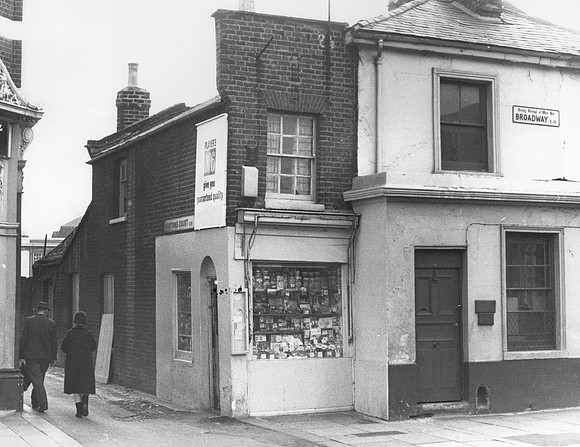 Burtons Court from Stratford Broadway. 1971.