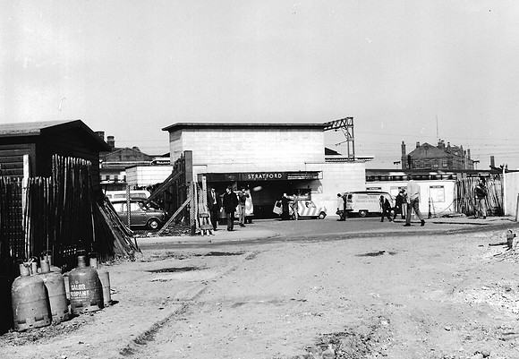 Angel Lane development. Stratford Station. March 1971