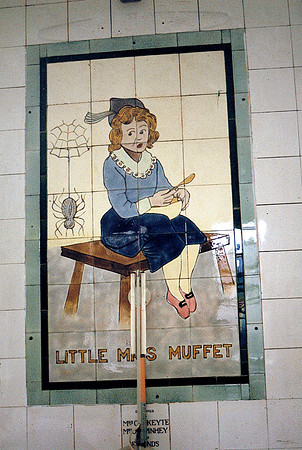 Queen Mary's Hospital, Stratford. Children's Ward. Little Miss Muffet. (Wall tile 5).