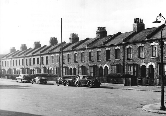 Barnby Street, Stratford. looking west. March 1955