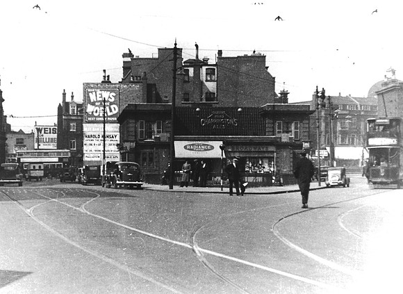 Island site between West Ham Lane and Tramway Avenue, Stratford. 17 April 1936