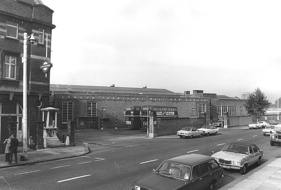 West Ham Bus Garage, Greengate Street, Plaistow. 1984.