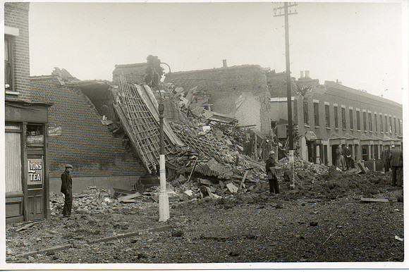 Croydon Road, Plaistow. Bomb damage. September 1940.
