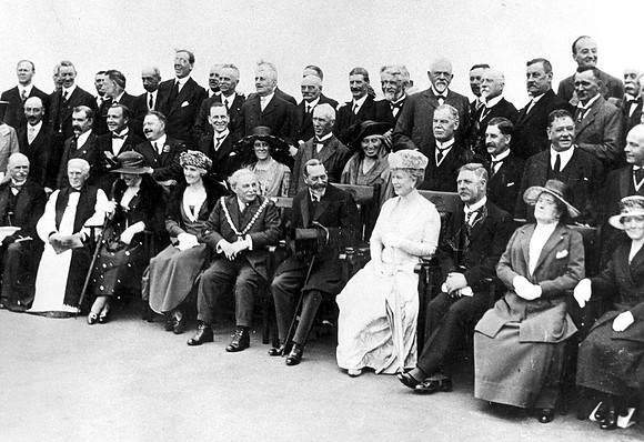 Visit of King George V & Queen Mary to the Red Triangle Club, Plaistow, on its opening day. 4 June 1921.