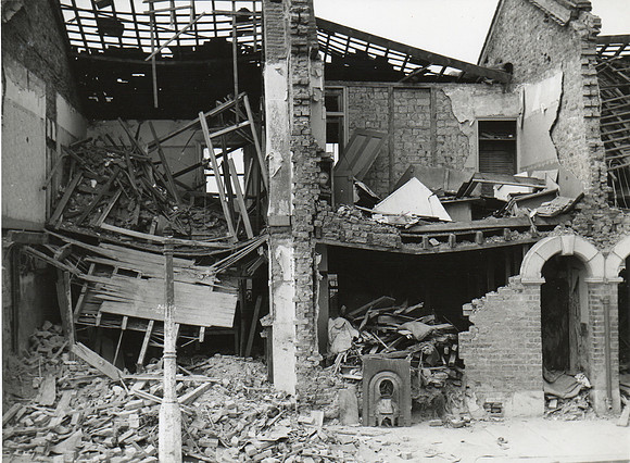 Riles Road, Plaistow. Bomb damage. 19 March 1941.