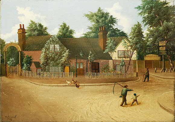 Spotted Dog, Upton Lane. Painting. 1903.