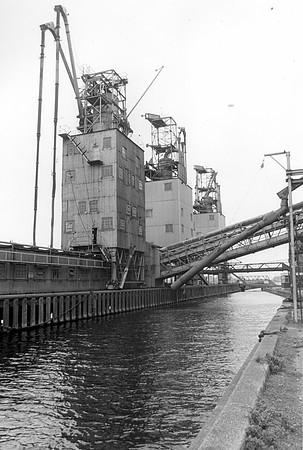 Grain elevator. Dolphin, Ranks & Spillers Mills. South side-Royal Victoria Dock. 30 March 1984.