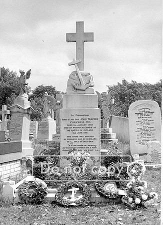Grave of John Travers Cornwell after the Remembrance Service at Manor Park Cemetery, 12 June 1960.