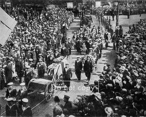 Jack Cornwell. Funeral at Manor Park Cemetery.