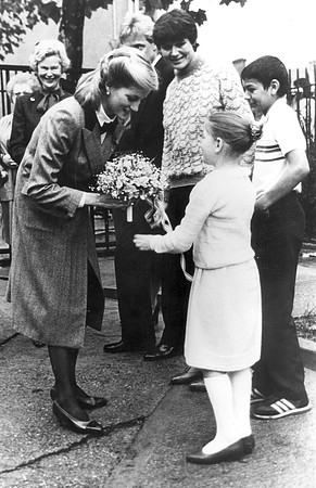 Princess of Wales. Visit to Dr Barnardo's Club, Neville Road, Forest Gate. November 1984.