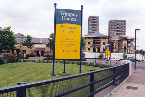 New housing. Britannia Village, Silvertown. 1998.