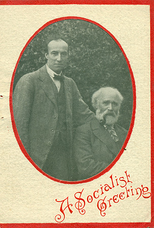 A Socialist Greeting. Keir Hardie with RC Wallhead, later MP for Merthyr.
