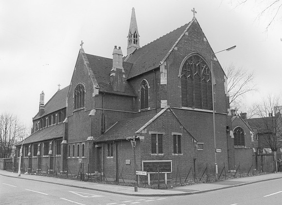 St Matthias Church, Canning Town. April 1984.