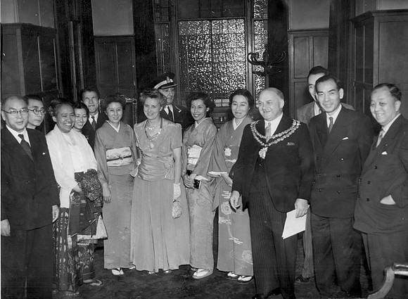 Visit to West Ham of the Mayors of Hiroshima & Nagasaki. 21 July 1950.